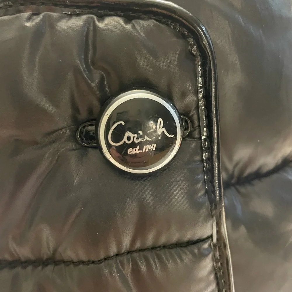 COACH POLINA BLACK NYLON PUFFER BOOTS SIZE 6B